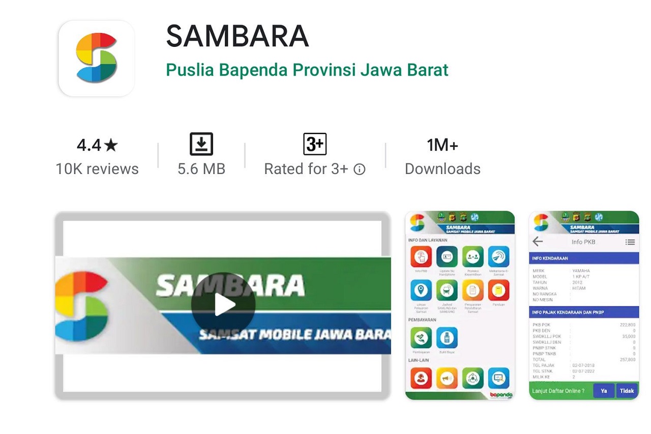 Cara Bayar Pajak STNK Kendaraan Online Di Jawa Barat Melalui Aplikasi SAMBARA